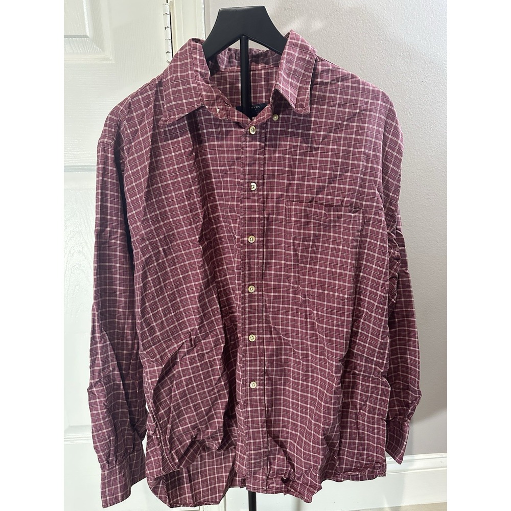Burberry Men's Long Sleeve Plaid Shirt‎ 100% Cotton Size Large